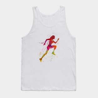 woman runner running jogger jogging silhouette Tank Top
